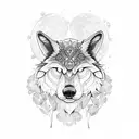 shamrock, moon wolf tattoo design idea