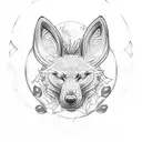 shamrock, moon wolf tattoo design idea