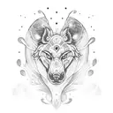 shamrock, moon wolf tattoo design idea
