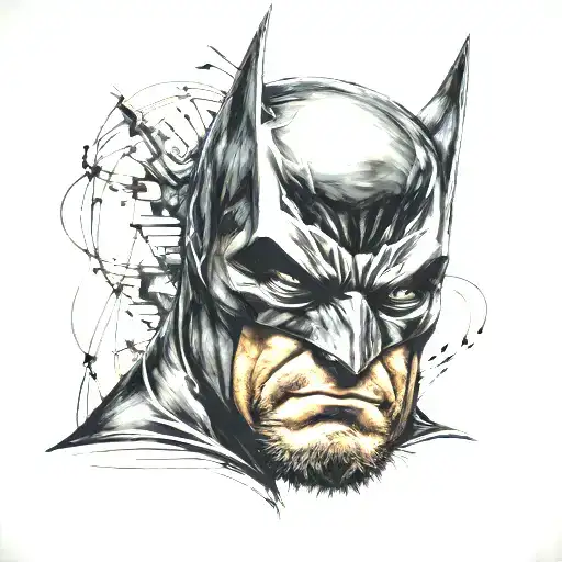 batman wolverine mask dark side tattoo design idea