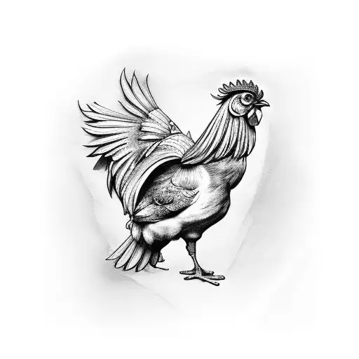 chicken wing tattoo design idea