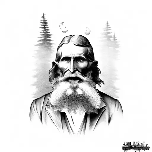 John muir face tattoo design idea
