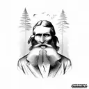 John muir face tattoo design idea