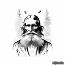 John muir face tattoo design idea