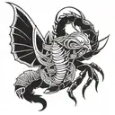 scorpion with wings wrapped tattoo design idea