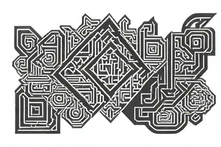 Arabic script in the style of Arasbian calligraphy Suls and Kufi tattoo design idea