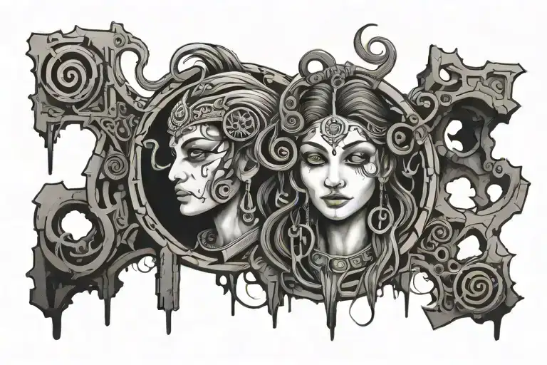 name: sonali in ruins intertwined  with infinite symbol of unconditinal love tattoo design idea