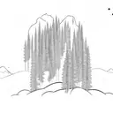 State of Oregon, minimalist mountains, some small flowers tattoo design idea