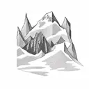 State of Oregon, minimalist mountains, some small flowers tattoo design idea