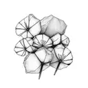 State of Oregon, minimalist mountains, some small flowers tattoo design idea