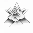 State of Oregon, minimalist mountains, some small flowers tattoo design idea