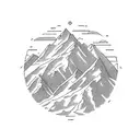 State of Oregon, minimalist mountains, some small flowers tattoo design idea