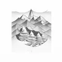State of Oregon, minimalist mountains, small flowers tattoo design idea
