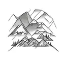 State of Oregon, minimalist mountains, small flowers tattoo design idea