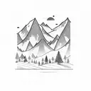 State of Oregon, minimalist mountains, small flowers tattoo design idea