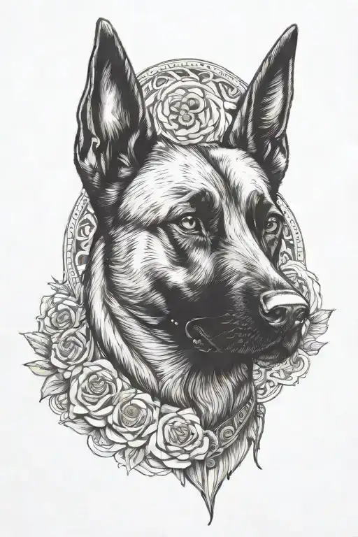 Belgian Malinois tattoo design idea