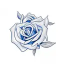 clock, blue bandana, blue roses, watching over you tattoo design idea