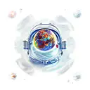 Lone Ranger Astronaut floating in a psychedelic space background tattoo design idea