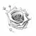 red roses with the word Leonard street 3 tattoo design idea