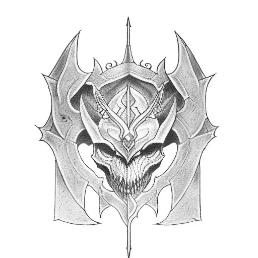 Design a tattoo sleeve. It looks like daedric armor from the game elder scrolls oblivion  tattoo design idea