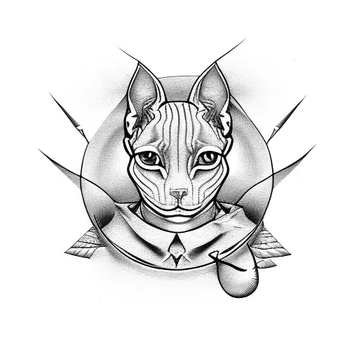 sphynx cat tattoo design idea