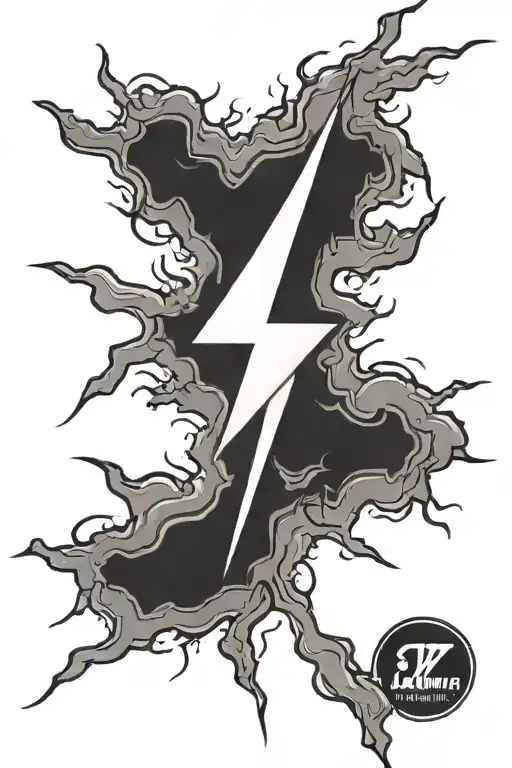 lightning bolt symbol tattoo design idea