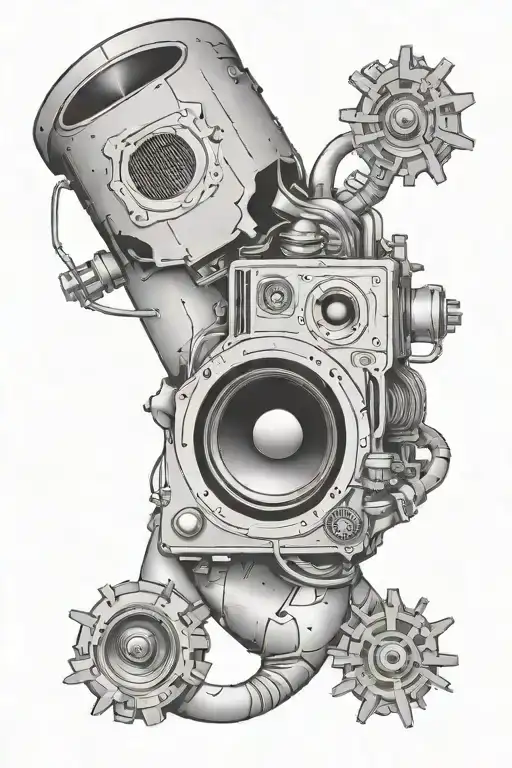 subwoofer tearing apart arm  tattoo design idea