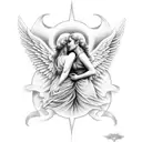 angel and devil tattoo design idea