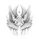 angel and devil tattoo design idea