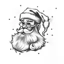 santa with Number 25 tattoo design idea