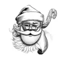 santa with Number 25 tattoo design idea