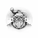 santa with Number 25 tattoo design idea