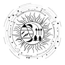 A minimalist tattoo of a running track with the sun and moon placed at the starting and finishing lines, symbolizing the journey towards health and balance tattoo design idea