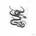 The fight between the hawk and the snake on his chest extends to his arm. Snake tattoo design idea