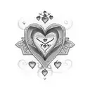 Hearts with initials tattoo design idea