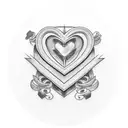 Hearts with initials tattoo design idea