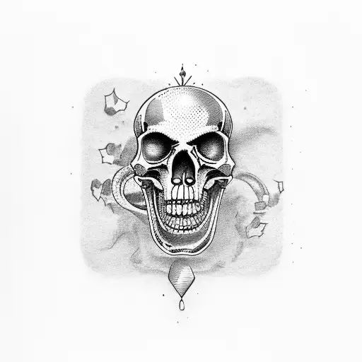 Drinking skeletons tattoo design idea