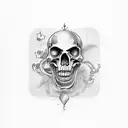 Drinking skeletons tattoo design idea