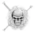 Drinking skeletons tattoo design idea