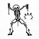 Drinking drunken skeletons dancing Cossack tattoo design idea