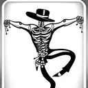 Drinking drunken skeletons dancing Cossack tattoo design idea