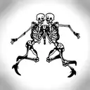 Drinking drunken skeletons dancing Cossack tattoo design idea
