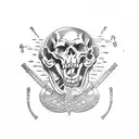 Drinking drunken skeletons dancing Cossack tattoo design idea