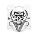 Drinking drunken skeletons dancing Cossack tattoo design idea