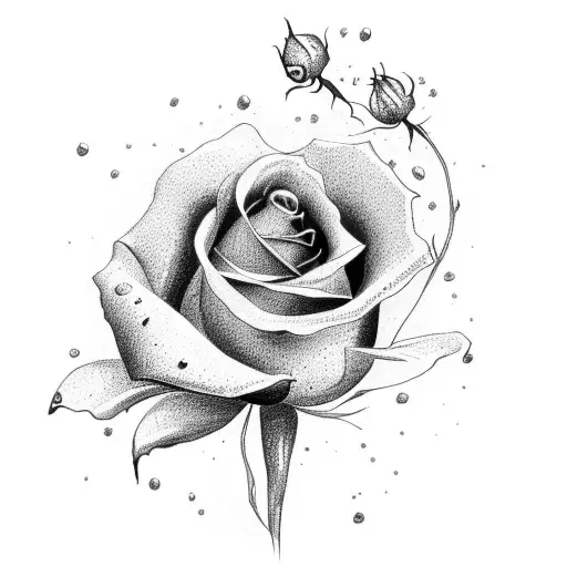 red and black rose tattoo design idea