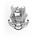 captain ship pistol compas  tattoo design idea