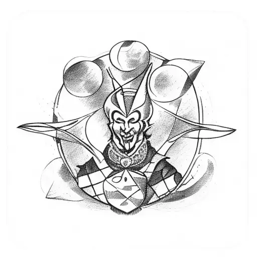 tarot card of an jester with the title fool tattoo design idea