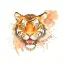 tiger roaring tattoo design idea