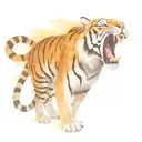 tiger roaring tattoo design idea