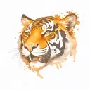 tiger roaring tattoo design idea